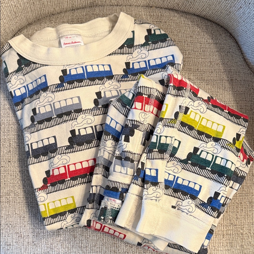 Boys Hanna Andersson Train Pajama Set